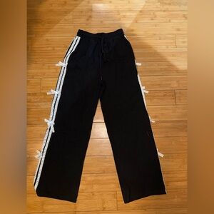 Elegant Black Joggers with White Detailing